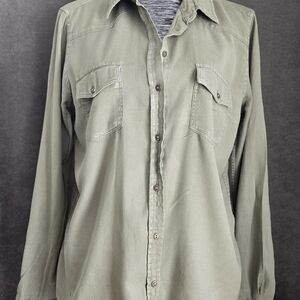 Garage Men's Sage Green Casual Button-Down Shirt